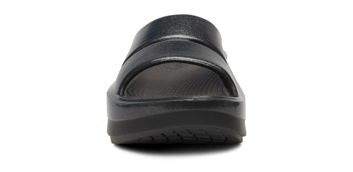 Women's OOmega OOahh Stacked Sandal - Black Sparkle - Image 3