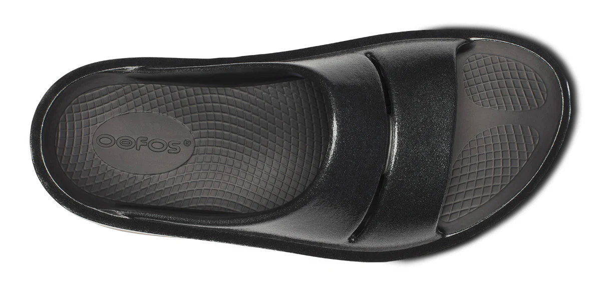 Women's OOmega OOahh Stacked Sandal - Black Sparkle - Image 6
